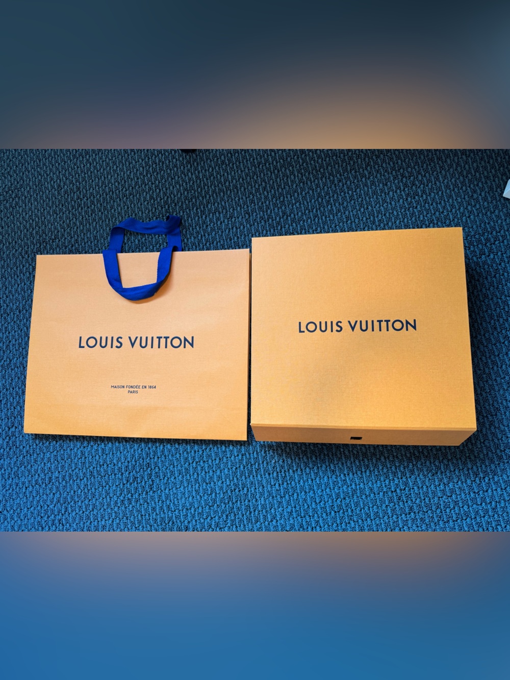 Louis Vuitton Orange Gift Bag and Box Set